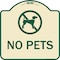 Signmission Designer Series Sign-No Pets, Tan & Green Heavy-Gauge Aluminum, 18" x 18", TG-1818-9813 A-DES-TG-1818-9813 - alternate 1